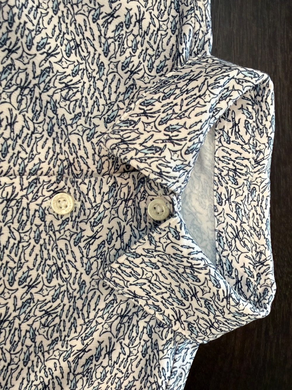 Southern Tide Boys Performance Polo XS 4-5 Fish Print - Picture 3 of 6